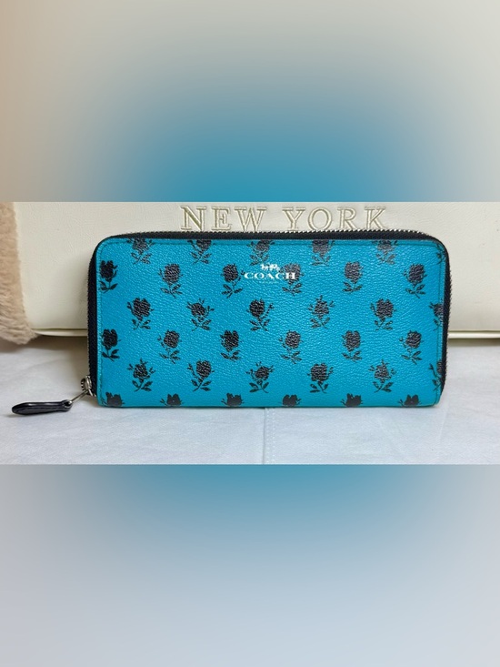 Coach Handbags - Coach Badlands Beauty and The Beast Zip-Around Wallet with Black Rose Motif EUC